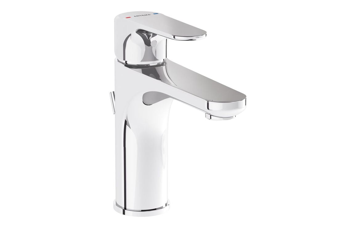 VitrA Root Round Basin Mixer with waste Lever - Hartley & Hall Bathrooms