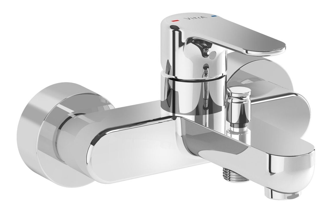 VitrA Root Round Wall Mounted Bath/Shower Mixer - Hartley & Hall Bathrooms