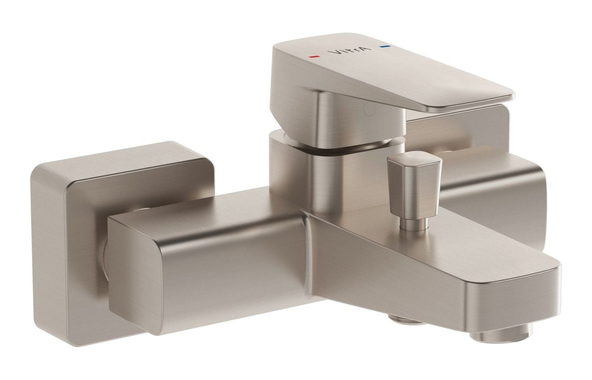 VitrA Root Square Wall Mounted Bath/Shower Mixer - Hartley & Hall Bathrooms