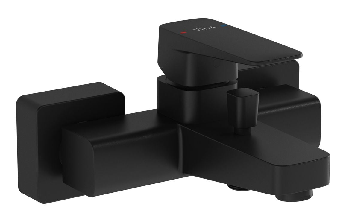 VitrA Root Square Wall Mounted Bath/Shower Mixer - Hartley & Hall Bathrooms