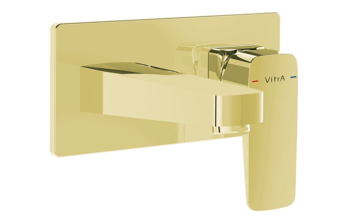 VitrA Root Square Wall Mounted Basin Mixer - Hartley & Hall Bathrooms