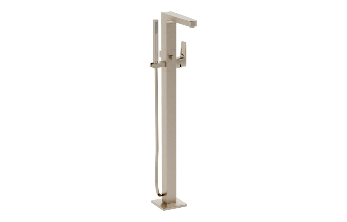 VitrA Root Square Floor Standing Bath/Shower Mixer - Hartley & Hall Bathrooms