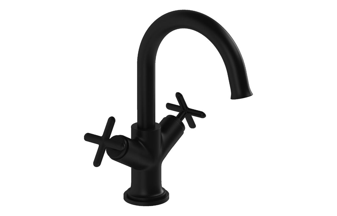 VitrA Origin Classic Basin Mixer (Cross Handles) - Hartley & Hall Bathrooms