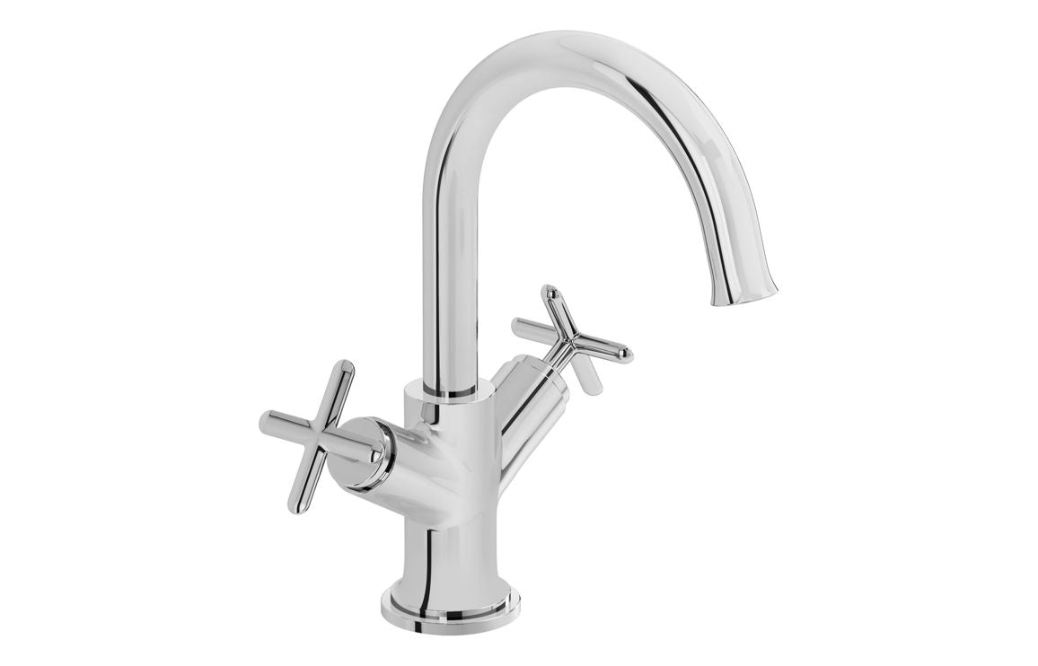 VitrA Origin Classic Basin Mixer (Cross Handles) - Hartley & Hall Bathrooms