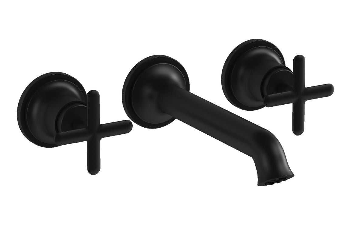 VitrA Origin Classic Wall Mounted 3-Hole Basin Mixer - Hartley & Hall Bathrooms