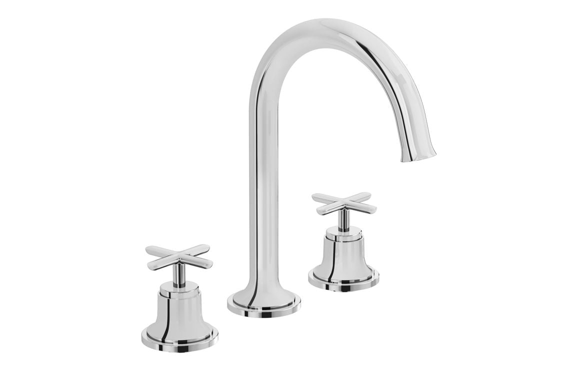 VitrA Origin Classic 3-Hole Basin Mixer - Hartley & Hall Bathrooms