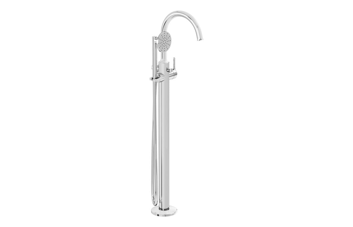 VitrA Origin Classic Floor Standing Bath/Shower Mixer - Hartley & Hall Bathrooms