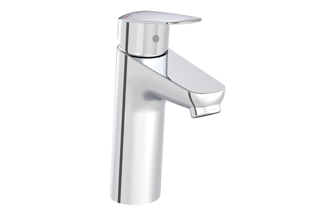 VitrA Flow Chrome Round Large Basin Mixer - Hartley & Hall Bathrooms