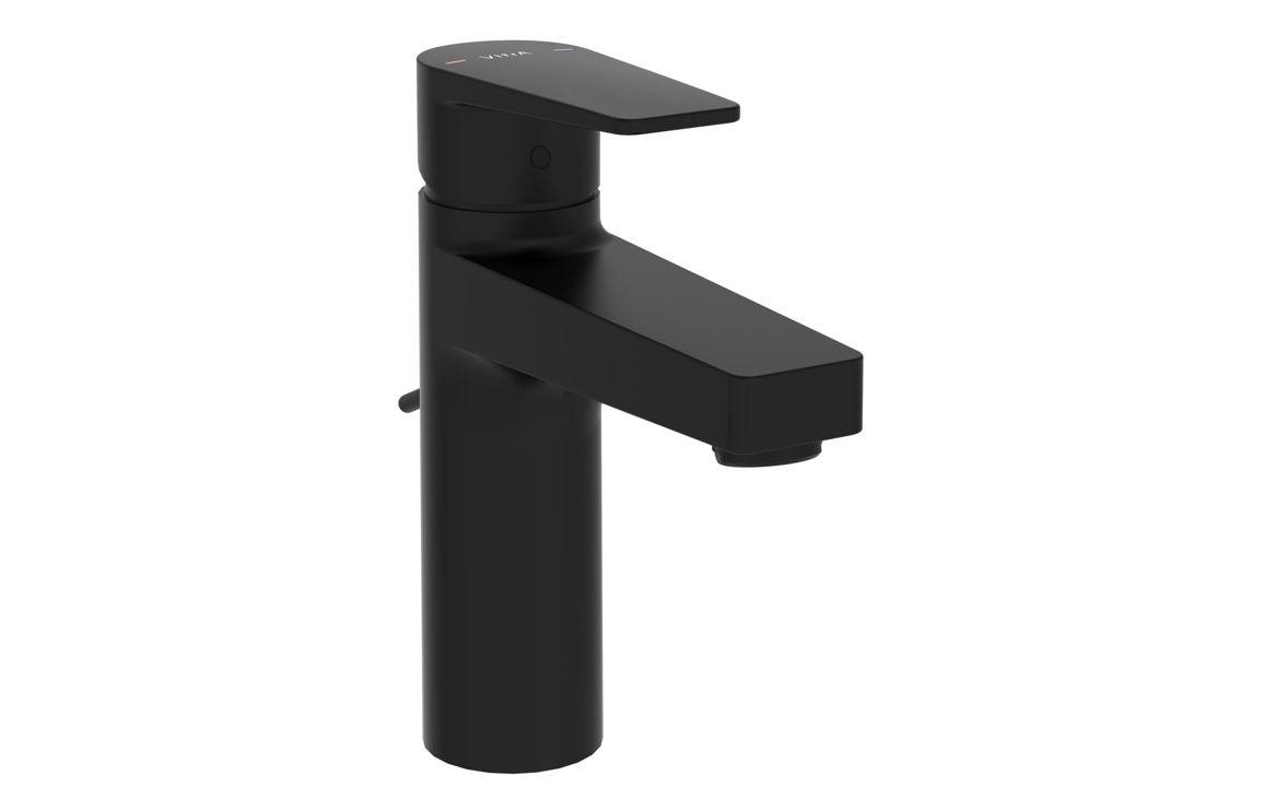 VitrA Flow Square Large Basin Mixer with waste Lever - Hartley & Hall Bathrooms