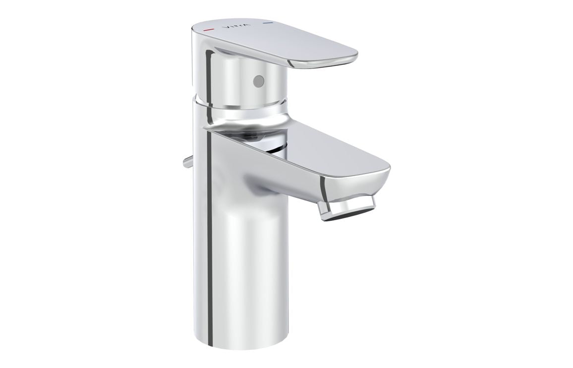 VitrA Flow Soft Basin Mixer with waste Lever - Hartley & Hall Bathrooms