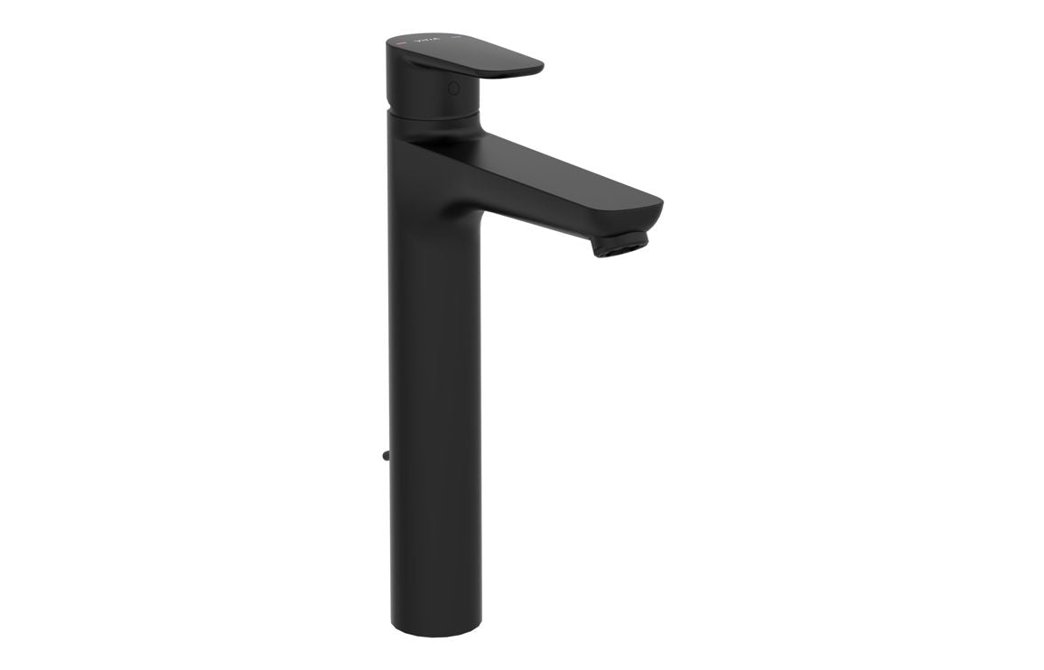 VitrA Flow Soft Tall Basin Mixer with waste Lever - Hartley & Hall Bathrooms