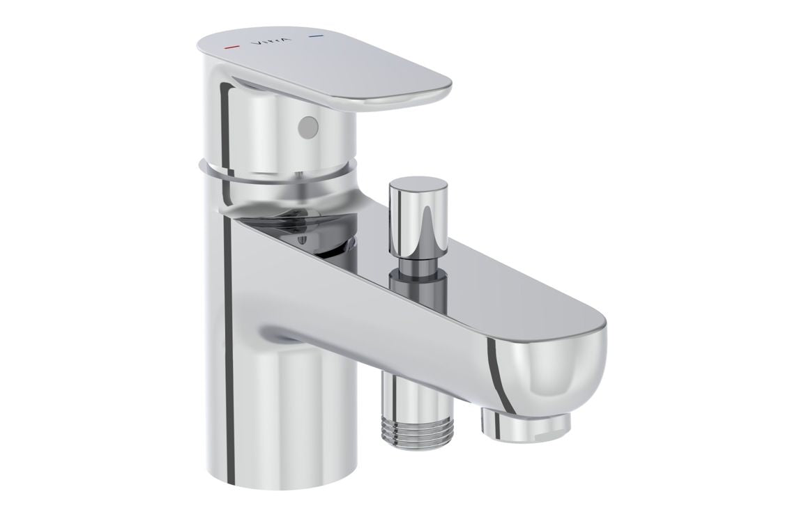 VitrA Flow Soft Monohole Bath/Shower Mixer - Hartley & Hall Bathrooms