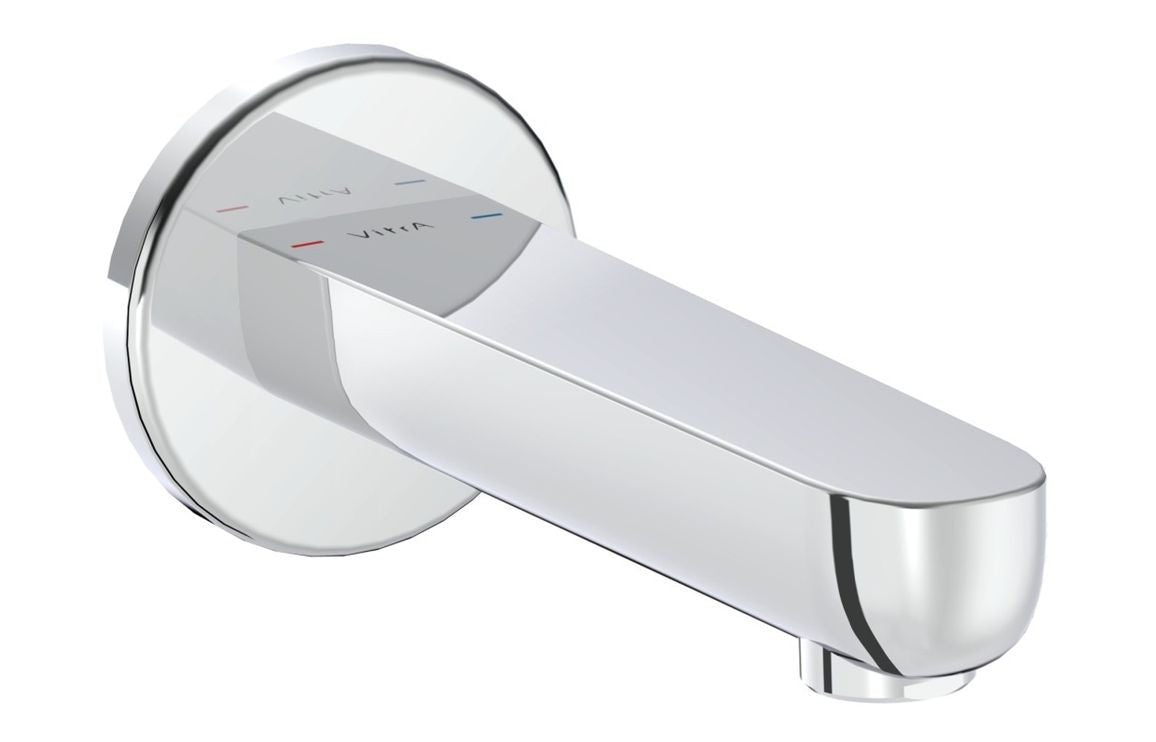 VitrA Root Round Wall Mounted Bath Spout - Hartley & Hall Bathrooms
