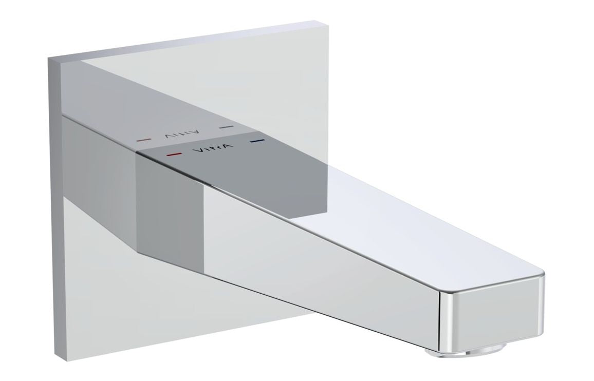 VitrA Root Square Wall Mounted Bath Spout - Hartley & Hall Bathrooms