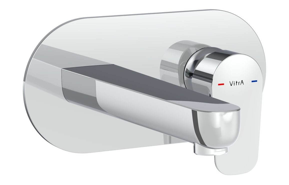 VitrA Flow Soft Wall Mounted Basin Mixer - Hartley & Hall Bathrooms