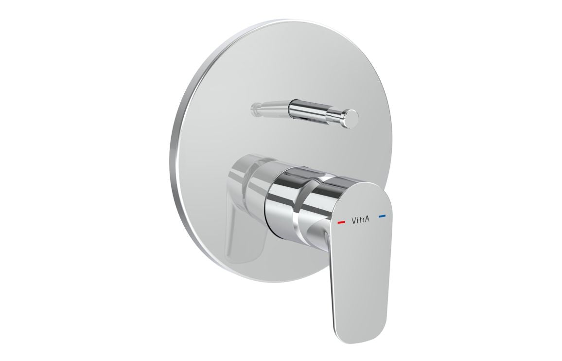 VitrA Flow Soft Integrated Bath Mixer Valve - Hartley & Hall Bathrooms