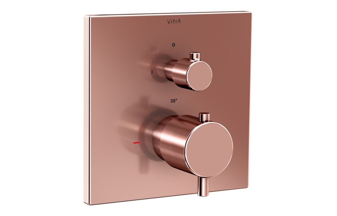 VitrA Root Square Integrated Thermostatic 2-Way Shower Mixer Valve - Hartley & Hall Bathrooms