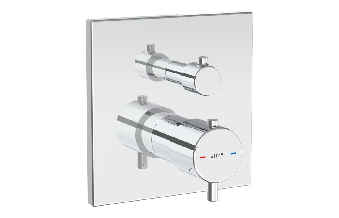VitrA Root Square Integrated Thermostatic 2-Way Shower Mixer Valve - Hartley & Hall Bathrooms