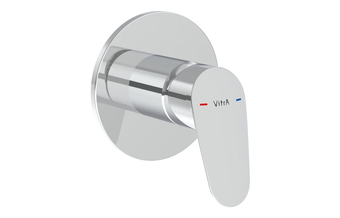 VitrA Flow Chrome Round Wall Mounted Shower Valve - Hartley & Hall Bathrooms