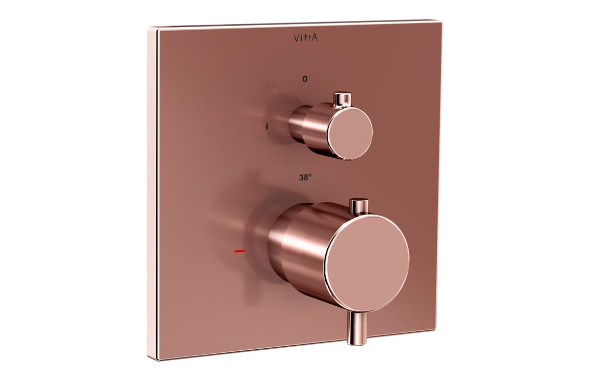 VitrA Root Square Integrated Thermostatic 1-Way Shower Mixer Valve - Hartley & Hall Bathrooms