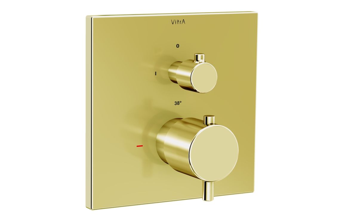 VitrA Root Square Integrated Thermostatic 1-Way Shower Mixer Valve - Hartley & Hall Bathrooms