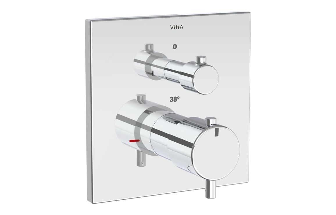 VitrA Root Square Integrated Thermostatic 1-Way Shower Mixer Valve - Hartley & Hall Bathrooms