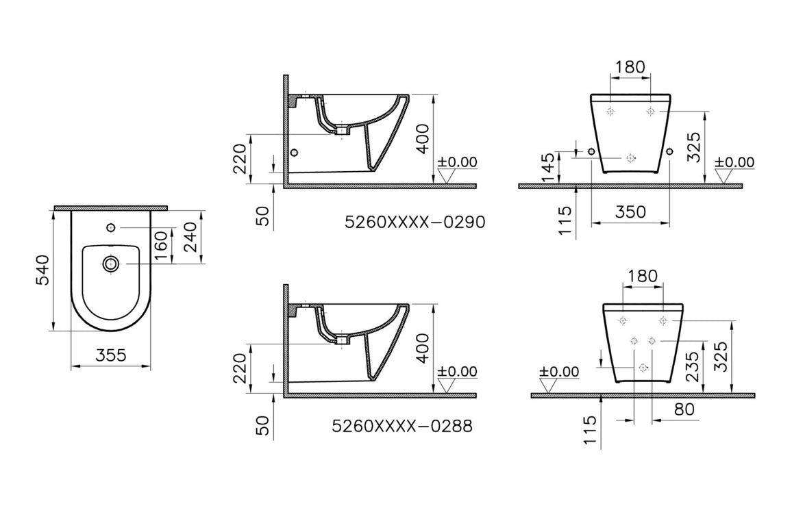 VitrA Integra Wall Hung Bidet - Hartley & Hall Bathrooms