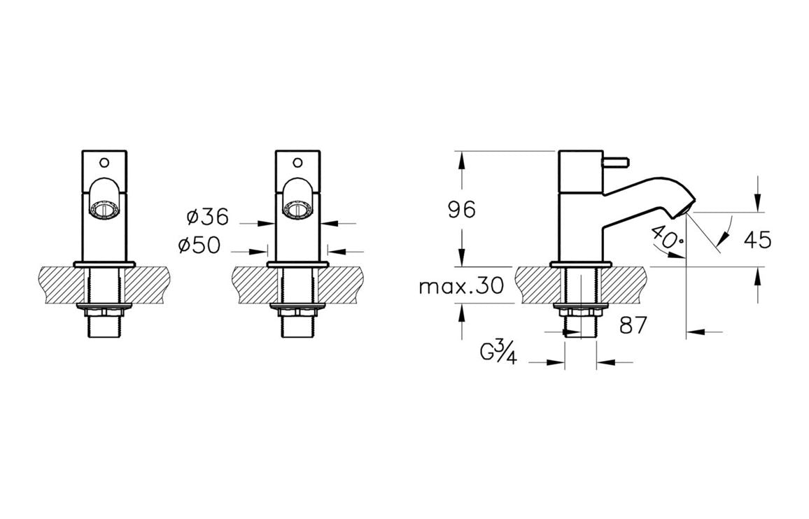 VitrA Minimax S Bath Pillar Taps In Chrome - Hartley & Hall Bathrooms