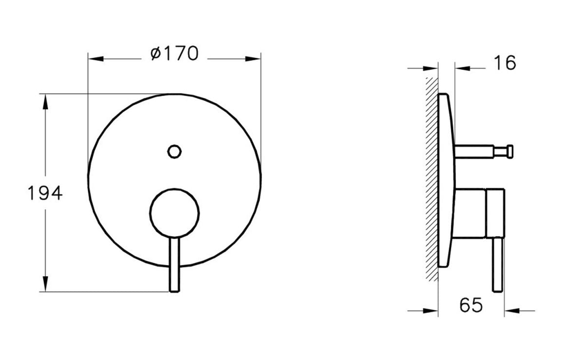 VitrA Origin Integrated 2-Way Diverter - Hartley & Hall Bathrooms