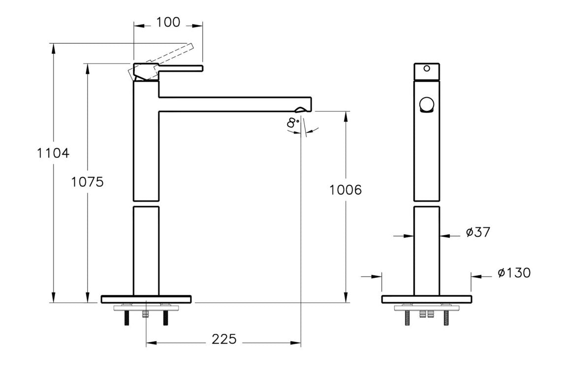VitrA Origin Floor Standing Basin Mixer - Hartley & Hall Bathrooms