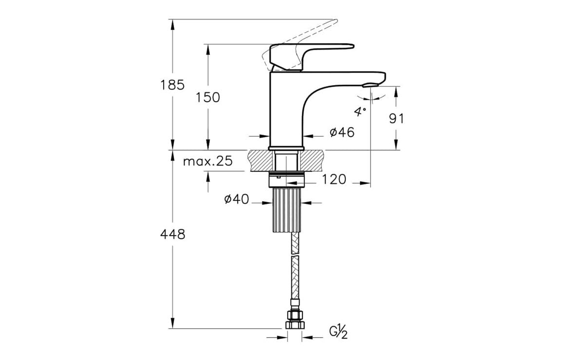 VitrA Root Round Compact Basin Mixer - Hartley & Hall Bathrooms