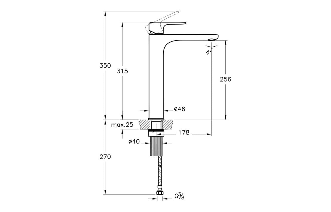 VitrA Root Round Tall Basin Mixer - Hartley & Hall Bathrooms