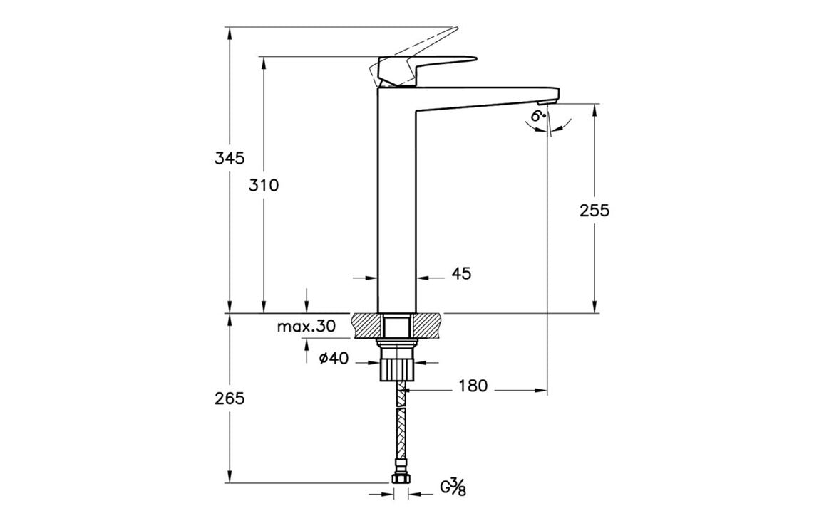 VitrA Root Square Tall Basin Mixer - Hartley & Hall Bathrooms