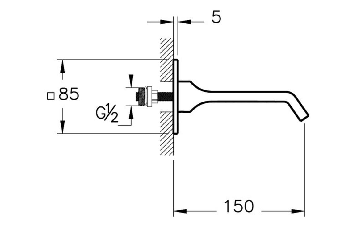 VitrA Suit Wall Mounted Bath Spout - Hartley & Hall Bathrooms