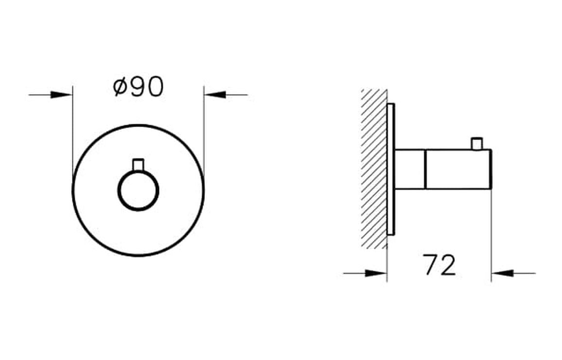 VitrA Origin Integrated 3-Way Diverter - Hartley & Hall Bathrooms