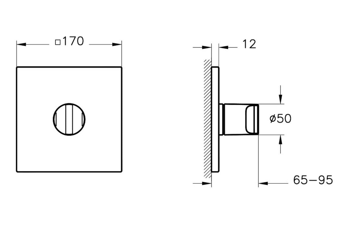 VitrA Suit Wall Mounted 3-Way Diverter - Hartley & Hall Bathrooms