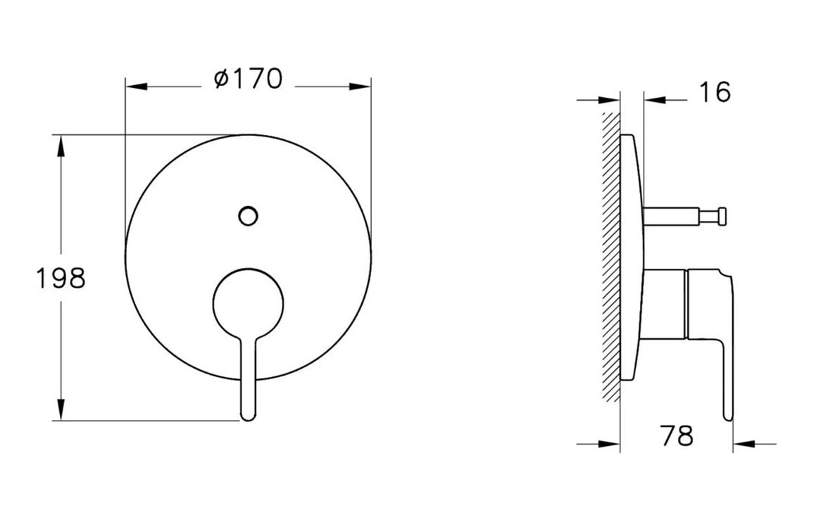 VitrA Origin Classic Integrated Bath Mixer Valve - Hartley & Hall Bathrooms