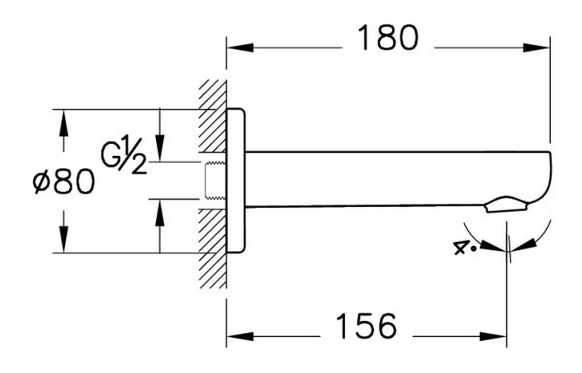 VitrA Root Round Wall Mounted Bath Spout - Hartley & Hall Bathrooms