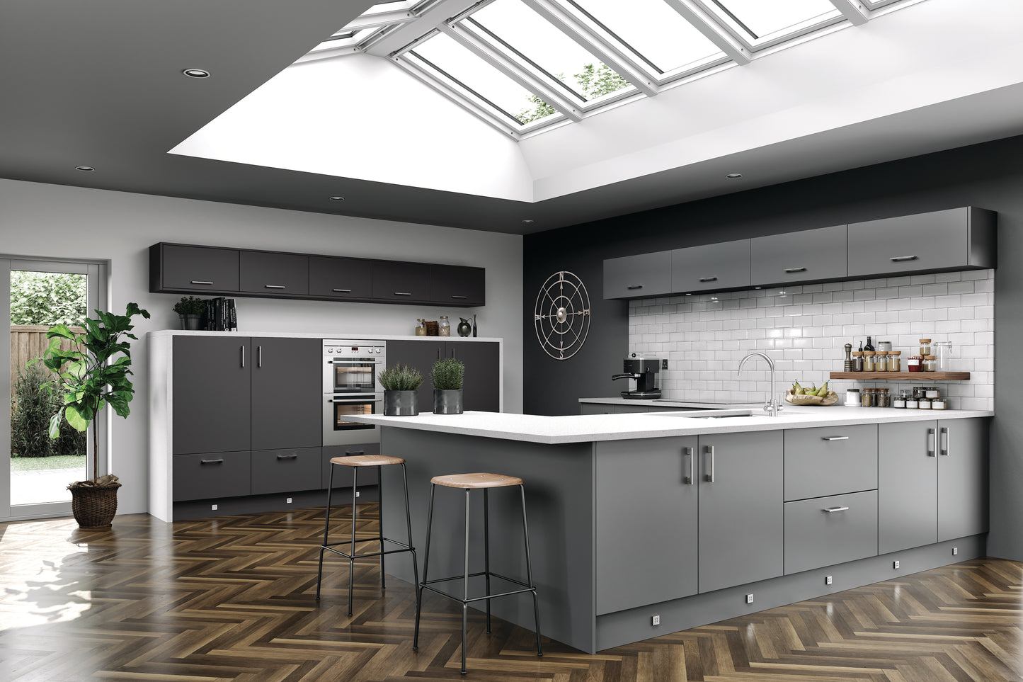 Vivo Matt Dust Grey Double Door Base Units - Hartley & Hall Bathrooms