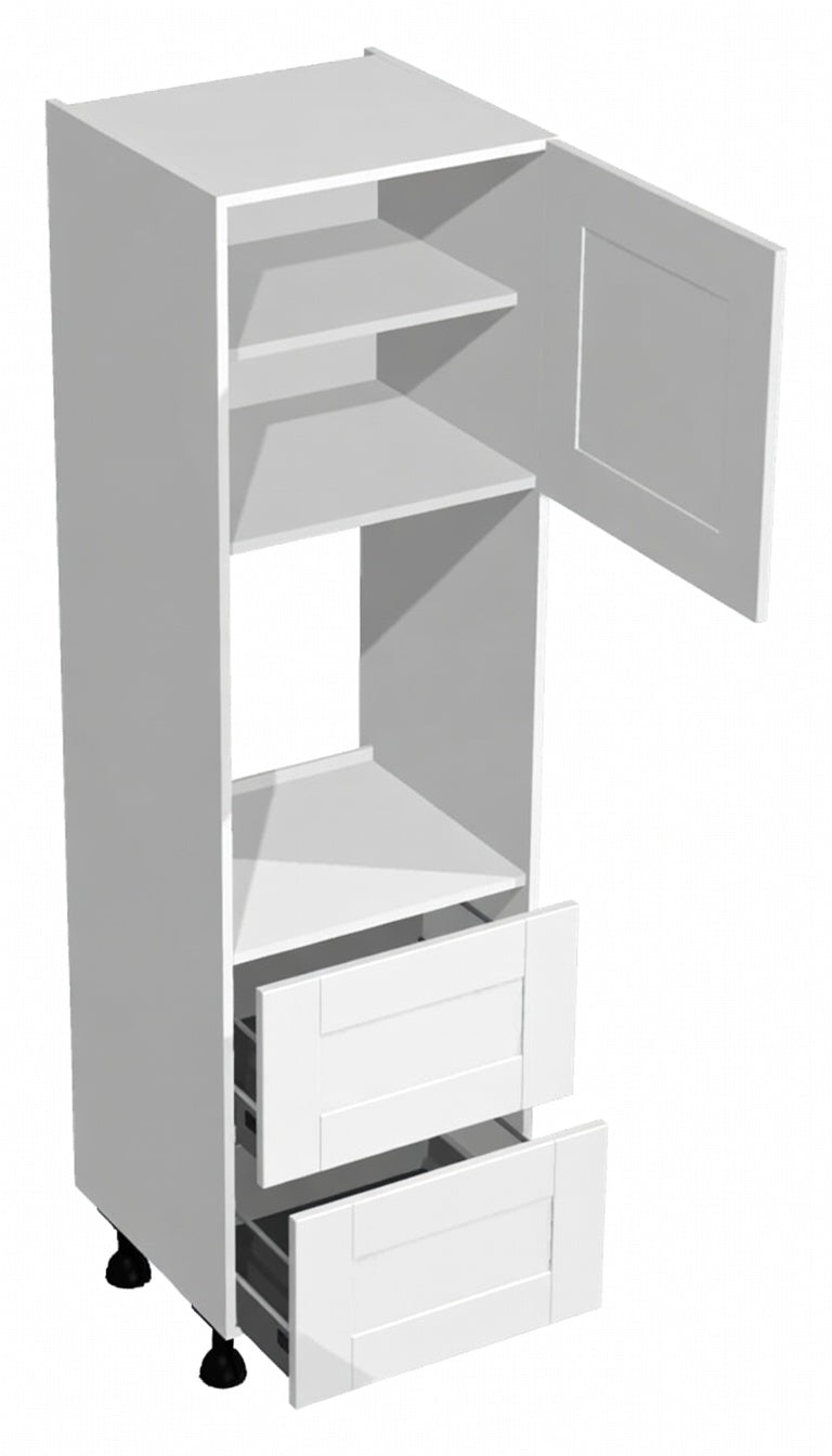 Vivo Matt White Tall built in ovens and microwave housing Units - Hartley & Hall Bathrooms