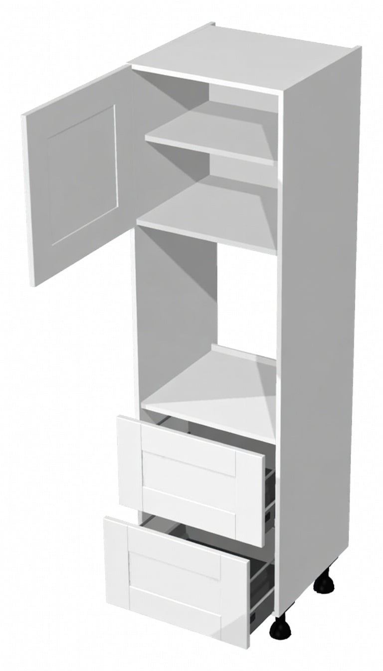 Vivo Matt White Tall built in ovens and microwave housing Units - Hartley & Hall Bathrooms