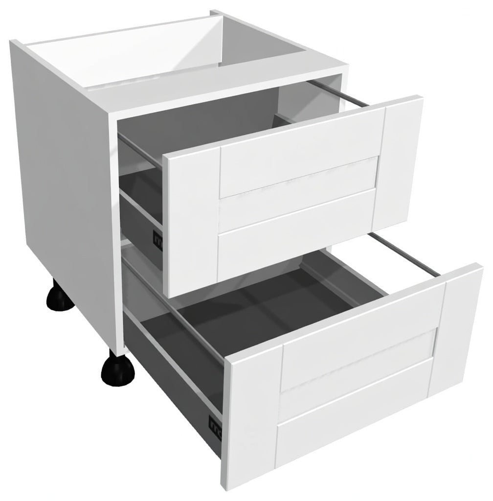 Vivo Matt White 2 Deep Drawer Pack Base Units - Hartley & Hall Bathrooms